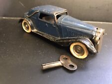 Tri-ang Minic Vintage Tinplate Vauxhall Cabriolet Clockwork {OrigKey & Working}