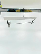 WOOD HANGERS WITH METAL BAR AND 2 CLIPS, WHITE,BLACK AND BROWN UK STOCK PRIME