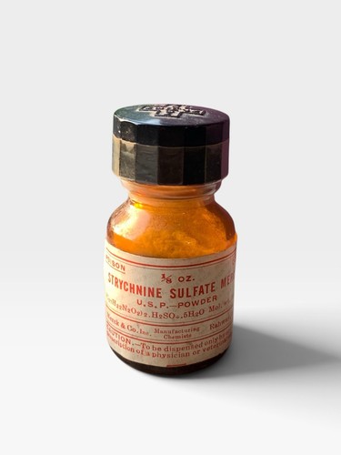 Vintage merck poison bottle - poison,