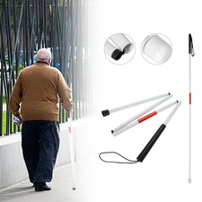 Aluminium Folding Blind Walking Stick Visually Impaired Crutch Cane Blind Guide