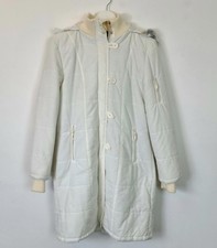 White Longline Parka Coat Size