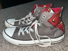 Converse All Star Grey Canvas Superman High Top Lace Plimsole Pumps •RARE• Uk 7