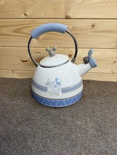 Vintage Mickey Mouse Whistling Kettle Chef Mickey Mouse Blue Enamel Tea Kettle