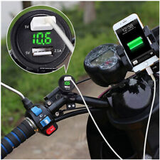 Green Car Charger 4.2A Quick Charge Dual USB +Voltmeter & Wire In-line 10A Fuse