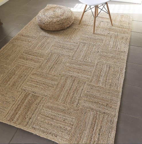 Rug jute carpet mat rectangle - carpet,
