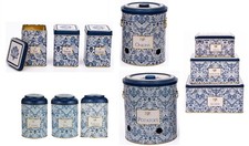 Blue Floral Canisters Tea