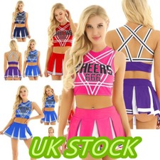 Sexy Womens School Girl Musical Uniform Fancy Dress Costume Cheer leader Outfit