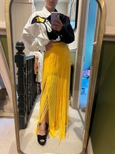 Brand new RP £1150 Elie Saab yellow fringed maxi skirt. Size FR 36/UK 8