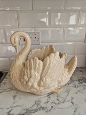 Kensington Ceramic Cream Swan Planter Jardinier Vintage Antique