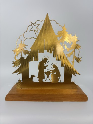 Vintage brass nativity scene - vintage,