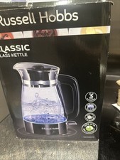 Russell Hobbs Classic Glass Kettle Blue Illumination On Boil 1.7L 3000W Black