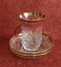 Turkish tea glass and saucer -