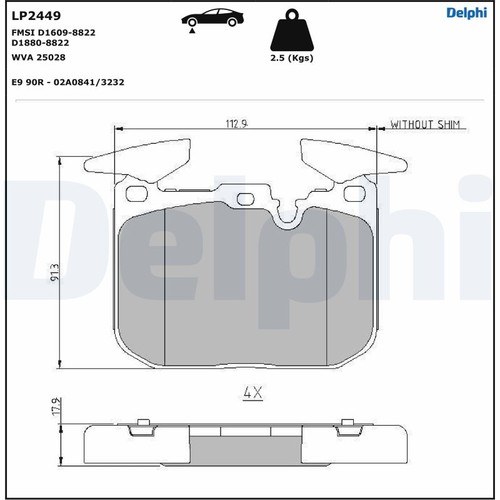 Delphi lp2449 brake pad - pad, set