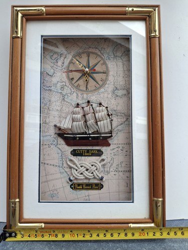 Framed cutty sark clock - framed, and