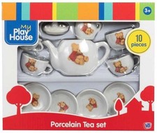 My Play House Porcelain Tea Set – 10-Piece Teddy Bear Design