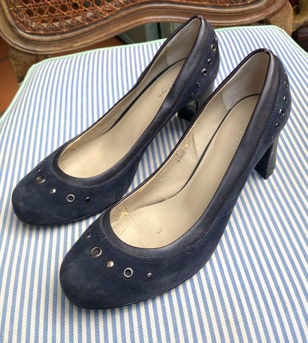 Autograph navy suede block - m&s,