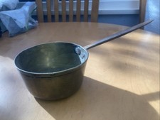 Old Brass Pan With Iron Handle