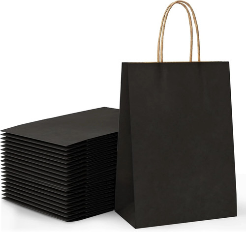 Black paper bags with - paper,