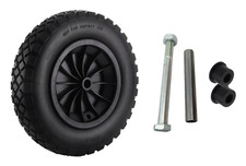 14" REPLACEMENT PUNCTURE PROOF WHEELBARROW WHEEL 3.50-4.00/8 + 110MM AXLE SET