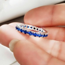 1 Ct Round Cut Blue Sapphire