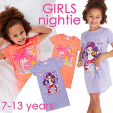Kids Girls Nightie Nightdress Short Sleeve Summer Nightshirt 7-8 9-10 11-12 13