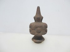Antique Iron Finial Fence Top Mount Old Victorian Art Nouveau Flower Vintage 5"H