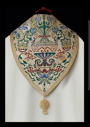 Cream cope and matching stole - cope,