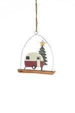 Shoeless Joe Metal Caravan and Christmas Tree Driftwood - Decorative Homeware