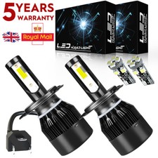 H4 Xenon Headlight Bulbs White 100w Super 472 Headlamp Car 501 Side Light Led 4x