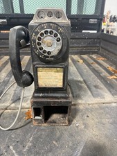 Antique  3-Coin Slot Public Payphone Automatic Electric Old Telephone Beige