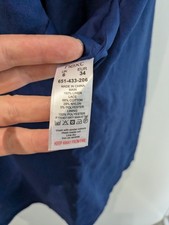 Next 100% Linen Navy Sleeveless Shift Dress Size 6 X 33 Length , Good Condition