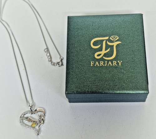 Silver guardian angel - angel, necklace