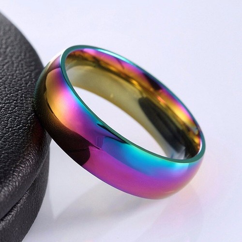 6mm rainbow titanium stainless - rainbow,