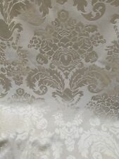 Single Satin Damask? Fleur De Llys Curtain Cream Crafting Fabric W65” D90” (A4