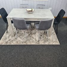 Dining Table Set Of 6,Kitchen Dining Table and 6 Grey Black Tufted Velvet Chairs
