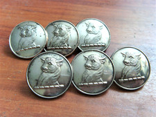 HERRICK Family Antique Livery Buttons x6 Bulls Head FIRMIN & SONS 1852- 1875