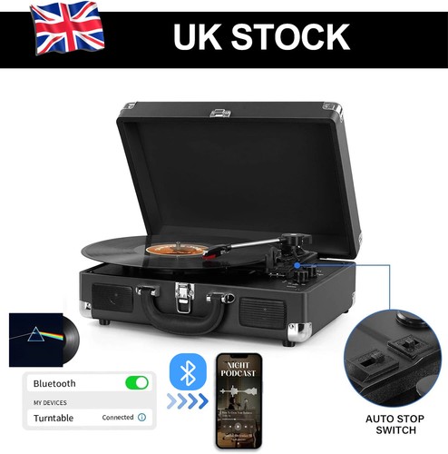 Suitcase vinyl record player - record,