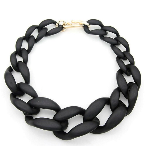Necklace choker black big - black,