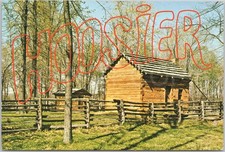 Hoosier Lincoln Boyhood Home Vintage Postcard Indiana Cabin Scene USA