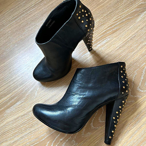 Topshop black leather studded - topshop,