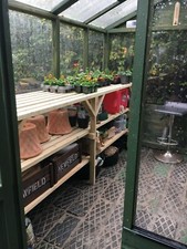 Wooden Greenhouse polytunnel Staging shelving potting bench - Very Solid -3 TIER