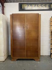 Art Deco Wardrobe, 1920`s, Oak, Vintage, Rail, Shelf, Mirror, Bedroom, Antique