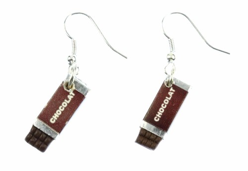 Chocolate earrings choco - chocolate,