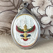 A323 Silvery pendant Garuda bring wealth, protection, success in life, empower