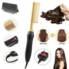 Electric Straightener Brush Hair Comb,Curling Iron Hot Hair Flat Tool NEW