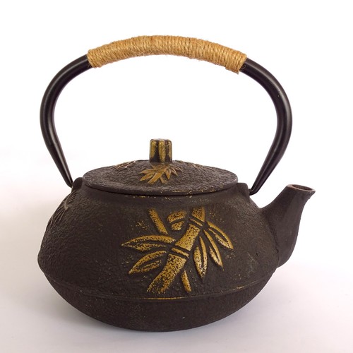 Black cast iron teapot - cast,