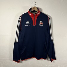 Adidas Team GB sky 1/4 Zip Pullover Blue Mens Medium Cycling 