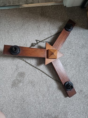 Vintage handmade wooden arm - wooden, 3-arm