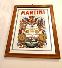 Excellent Condition 1980's Framed Pub Mirror Martini Vermouth 21.5" x 16.5"