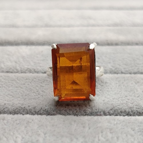 Citrine ring solid 925 - citrine,